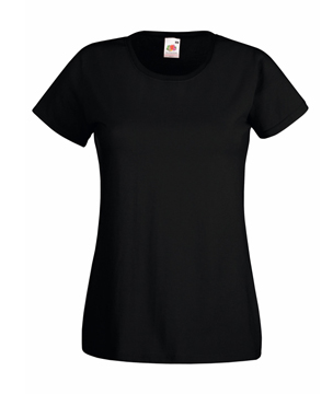 T-SHIRT VALUEWEIGHT DONNA  - FRUIT OF THE LOOM nero